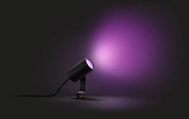 PHILIPS HUE Vonkajšie nástenné / zemné LED inteligentné osvetlenie HUE LILY s funkciou RGB, 8W, teplá biela-stud