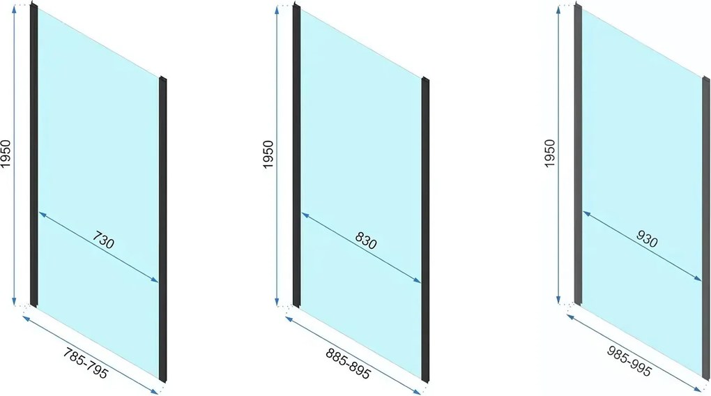 Rea Rapid Slide, sprchovací kút s posuvnými dverami 160(dvere) x 80(stena), 6mm číre sklo, čierny profil, KPL-09871