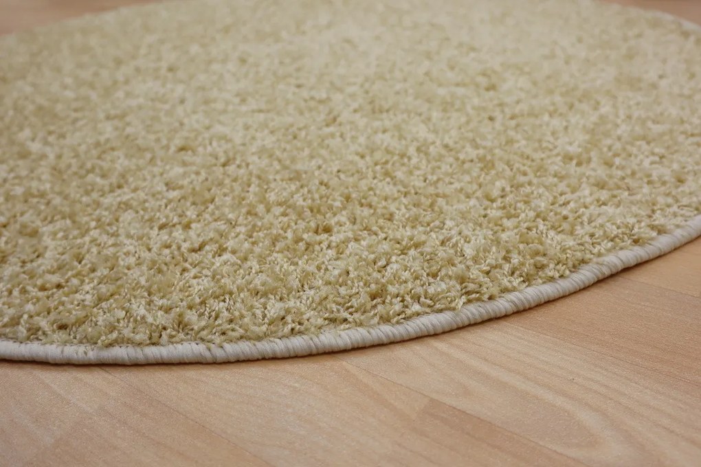 Vopi koberce Kusový koberec Color shaggy béžový guľatý - 400x400 (priemer) kruh cm