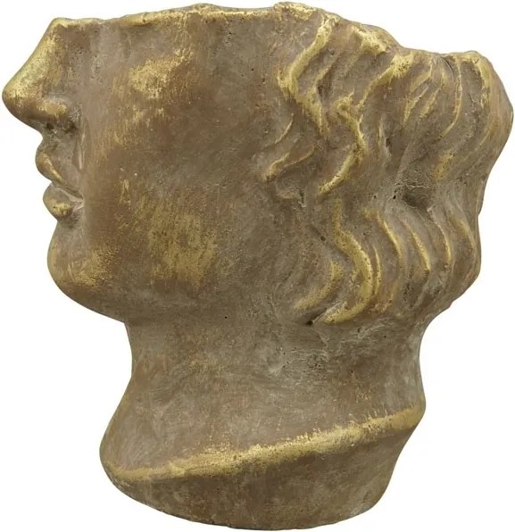 Bronzovo - hnědý antik květináč dívka Bronie - 15*15*18 cm