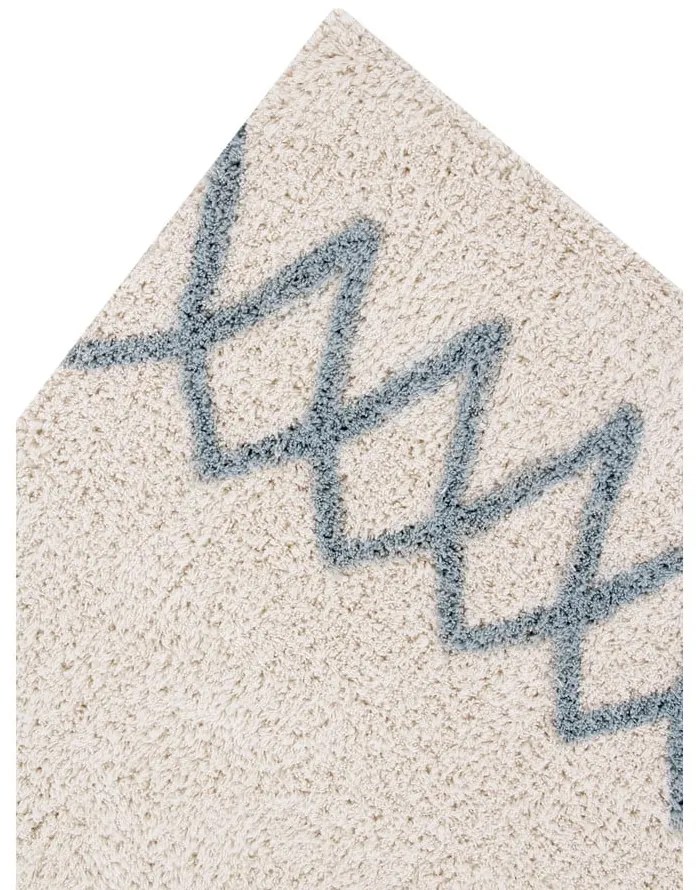 Modrý krémový prateľný ručne tkaný bavlnený koberec 120x160 cm Atlas Natural – Lorena Canals