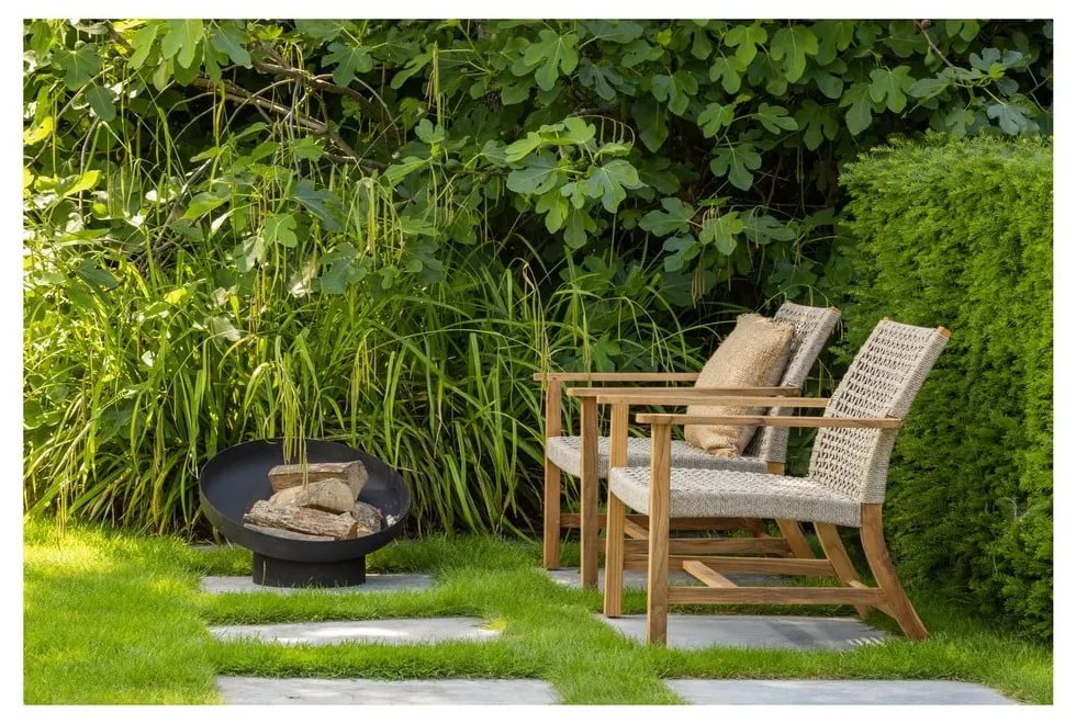 Drevené záhradné kreslo v béžovej a prírodnej farbe Copper - Exotan