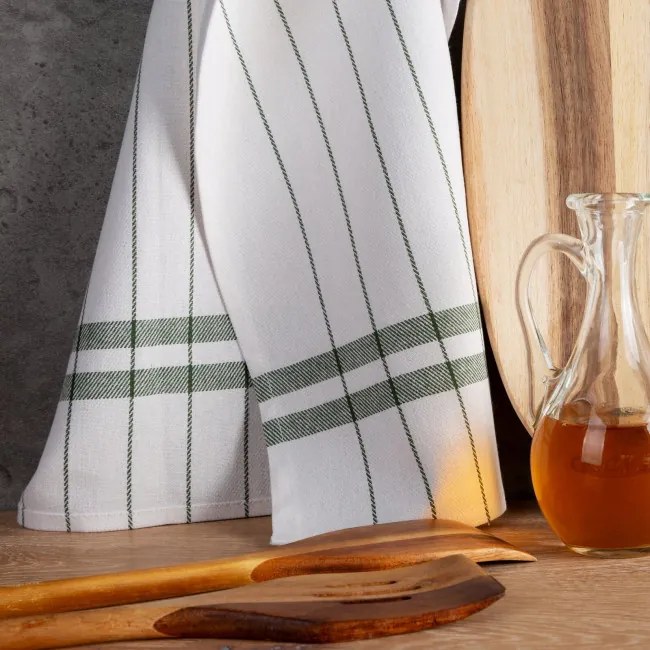 Sada kuchynských utierok CHECK zelená