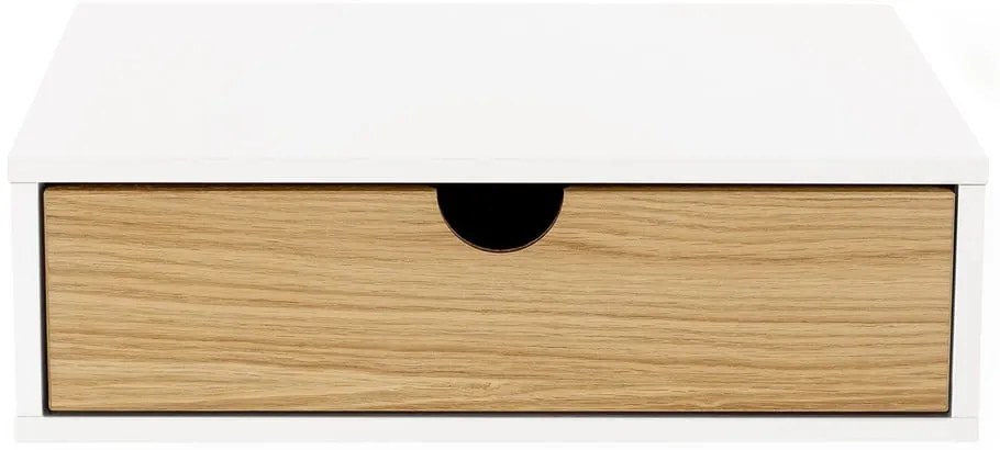 Biely/prírodný nočný stolík v dekore duba Farsta - Woodman