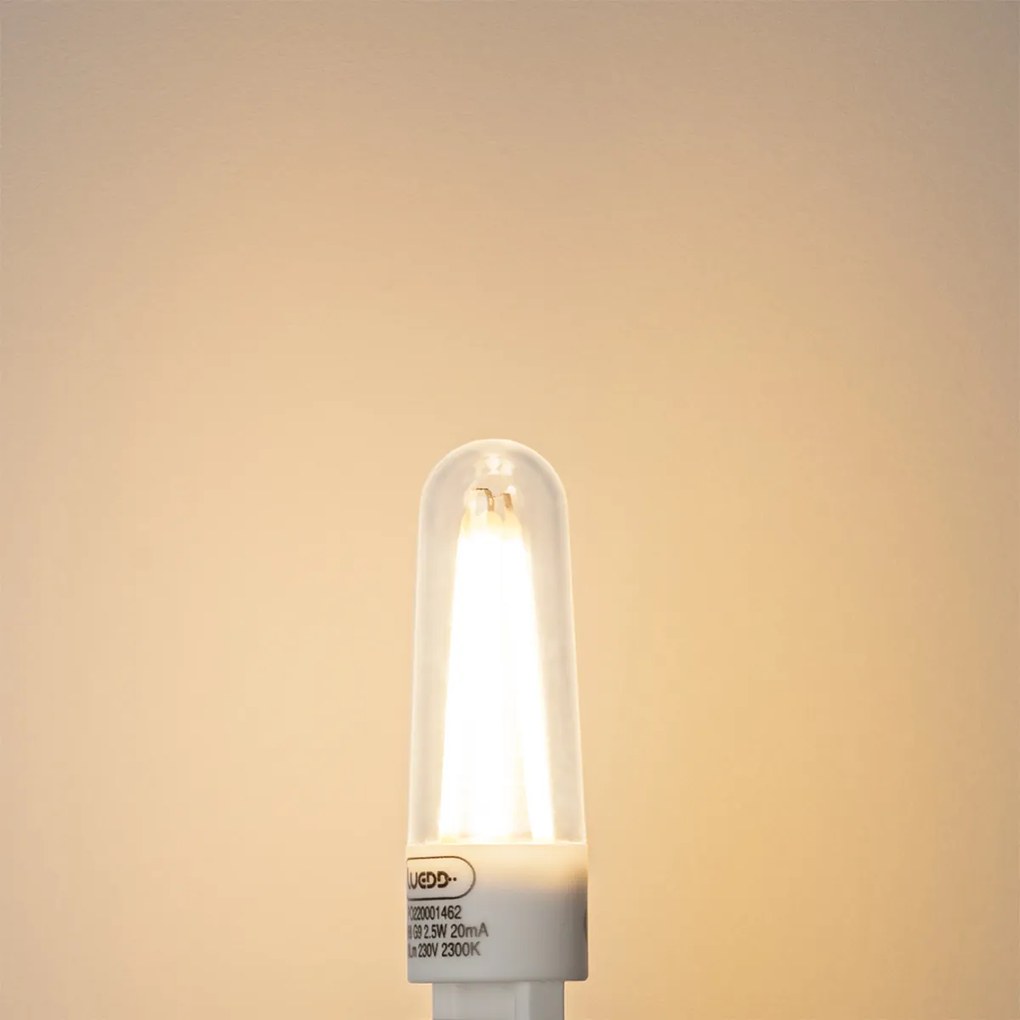 Sada 5 G9 LED filamentových žiaroviek 2,5W 240lm 2300K