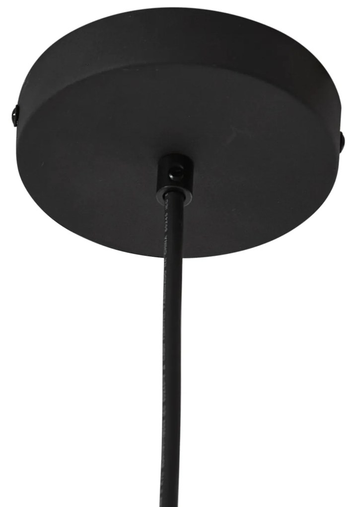 Vonkajšie závesné svietidlo čierne s béžovým lanovým tienidlom IP44 - Cava Jayla