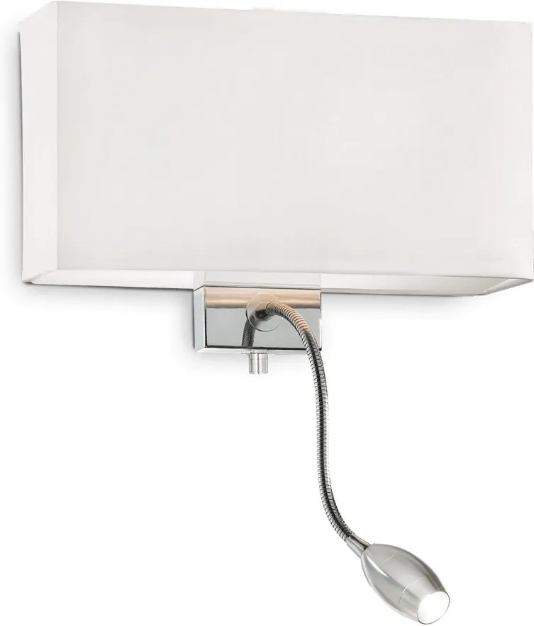 Ideal Lux 035949 LED nástenné svietidlo so smerovou lampičkou Hotel Bianco 1x60W | E27