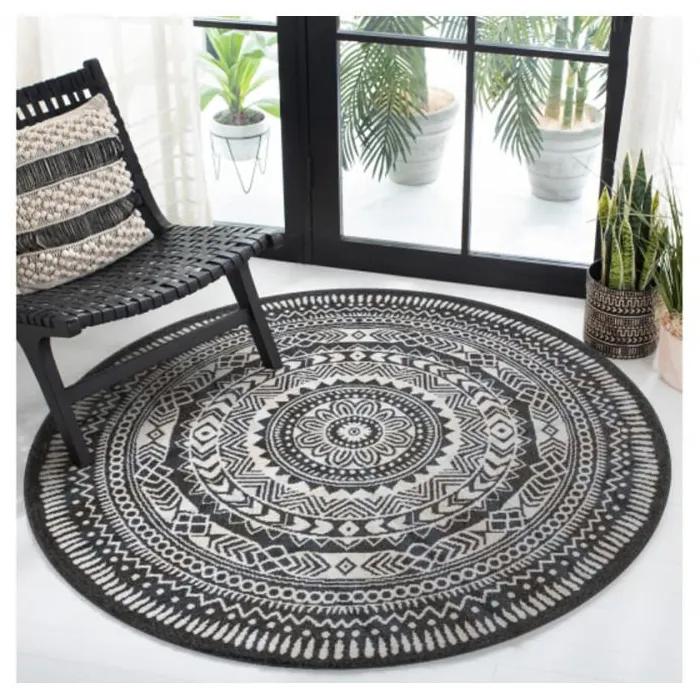 Kusový koberec Matto čierny kruh 120cm