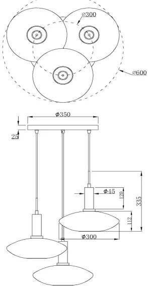 Lucide 25413/13/02 - Luster na lanku SINGALA 3xE27/60W/230V