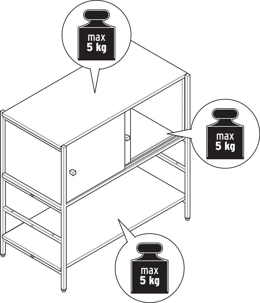 Detský komoda »GRADE« s posuvnými dverami, sivá