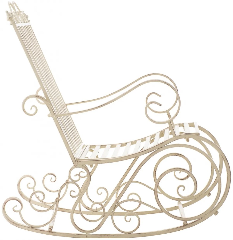 Kovové hojdacie kreslo Smile - Krémová antik