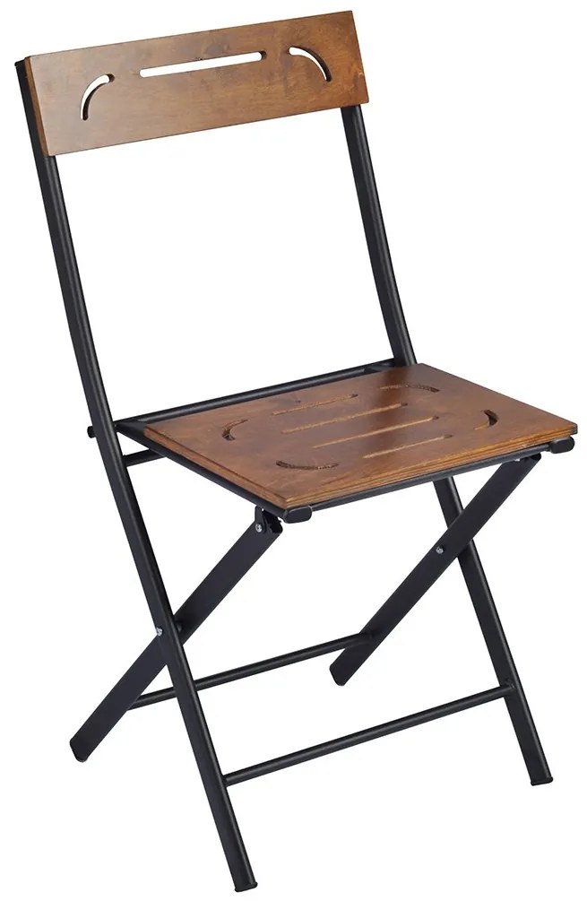 Súprava záhradného stola a stoličiek (3 kusy) Bonita (orech + čierna). Akcia -19%. Vlastná spoľahlivá doprava až k Vám domov. 1083037