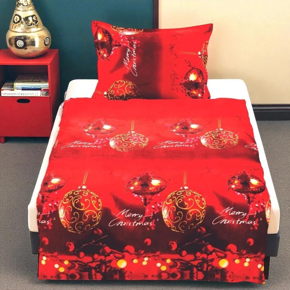 Jemné mikroplyš obliečky Homa LEVINA RED CHRISTMAS 140x200 cm