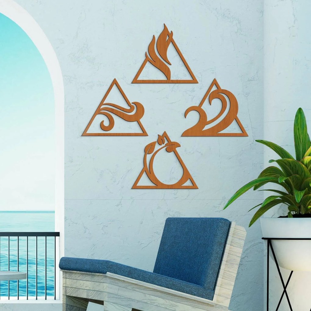 DUBLEZ | Viacdielny drevený obraz - 4 živly