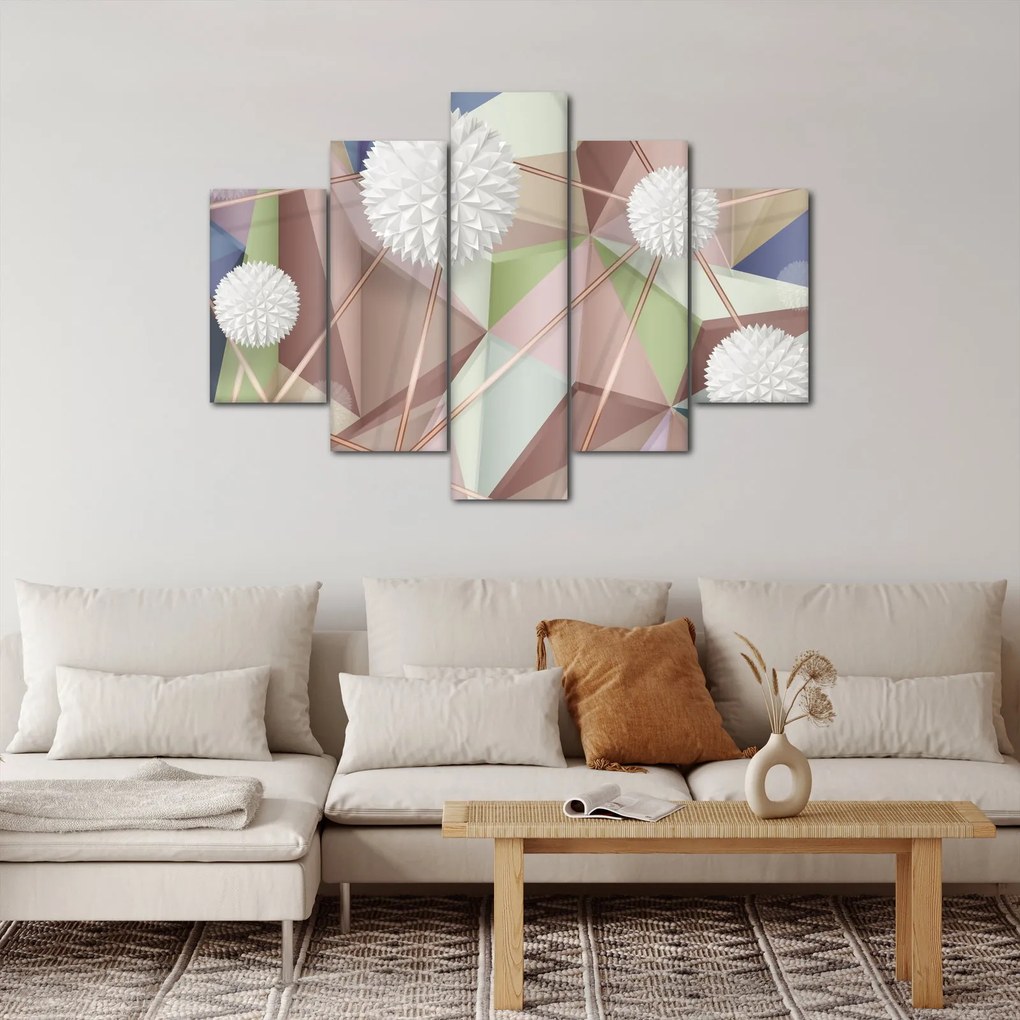 Obraz - 3D Abstrakcia v pastelových farbách (150x105 cm)