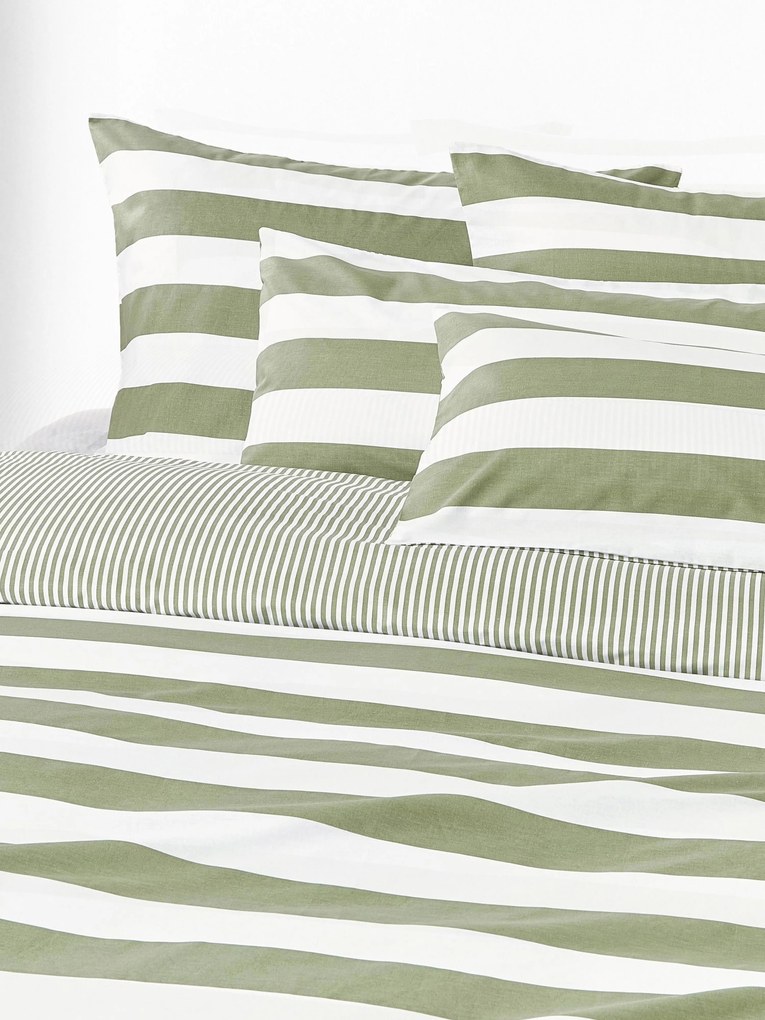 Pruhovaná obojstranná obliečka na paplón z bavlny Lorena