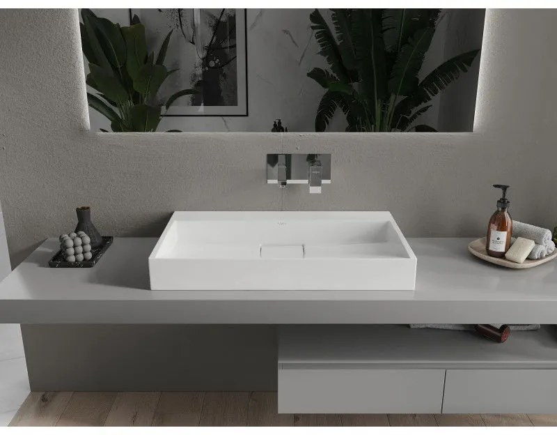 Mexen Ava, umývadlo na dosku z konglomerátu 80 x 46 cm, biela, 23018000