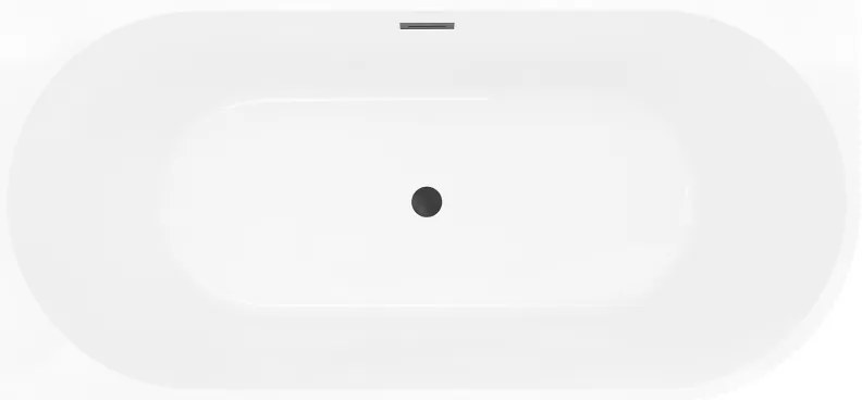 Mexen Silo, rohová voľne stojaca ryhovaná vaňa, ľavá, 150 x 75 cm, biela-čierna, čierny matný prepad, 52891507575L-70