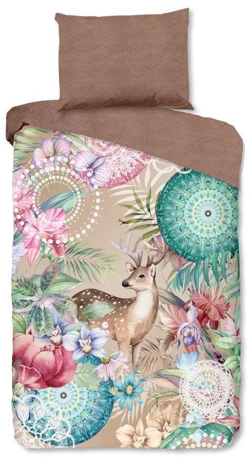 Hnedé flanelové obliečky na jednolôžko 140x200 cm - HIP