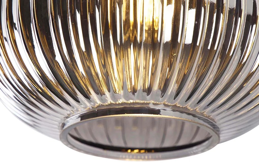 Inteligentné stropné svietidlo čierne s dymovým sklom vrátane Wifi A60 - Karel