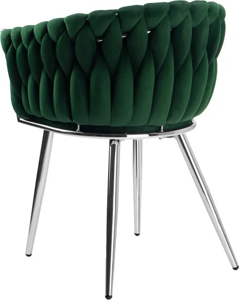 Jedálenská stolička COFTON VELVET tmavozelená