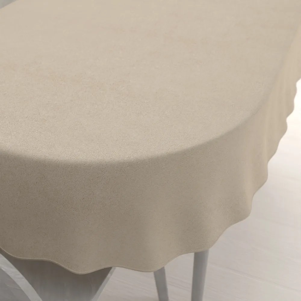 Biante Oválny obrus/imitácia brúsenej kože Alcantara ALC-007 Krémovo béžový 120x160 cm