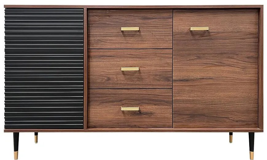 Komoda K1 148 Tmavý Orech /Čierna