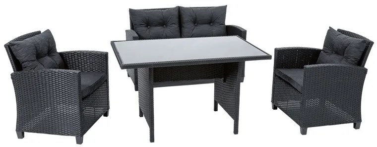 Livarno home Sedacia súprava, 4-dielna, antracitová (850000245)