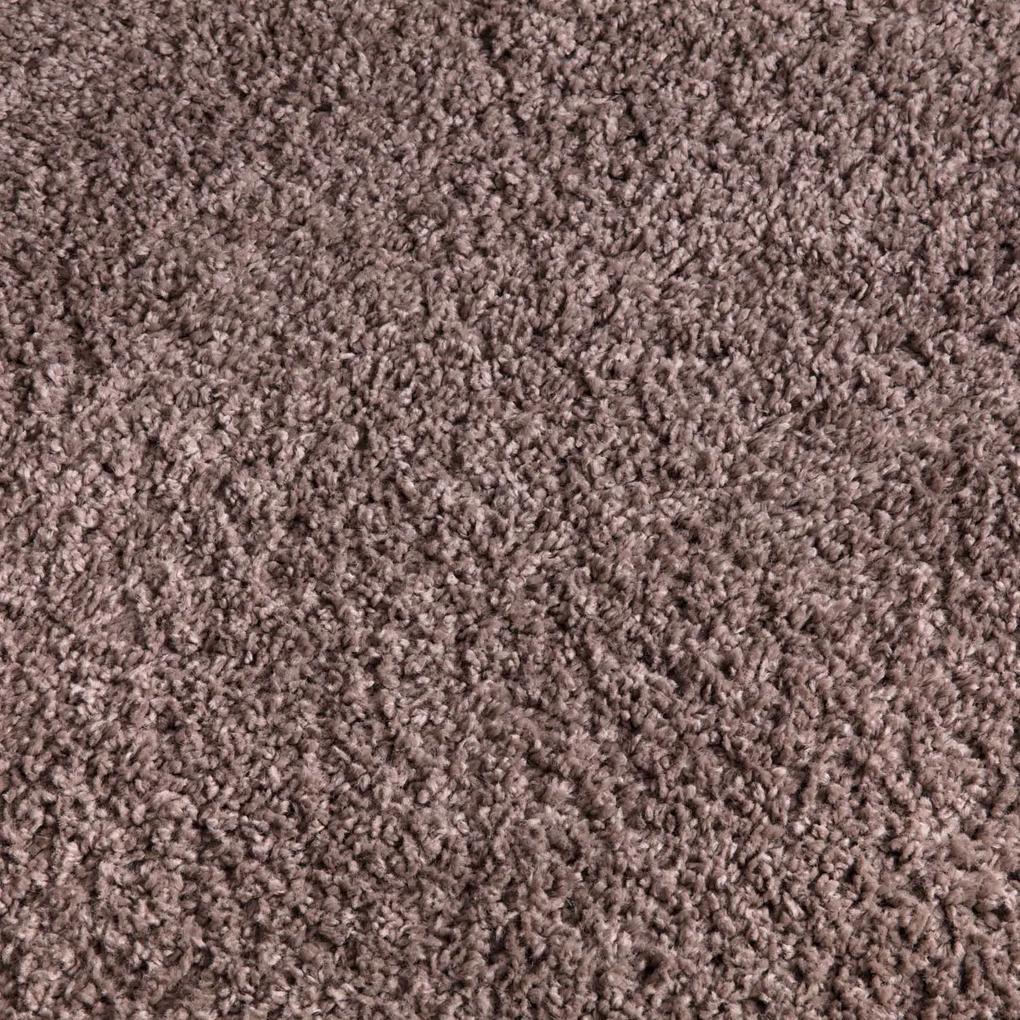 Dekorstudio Shaggy okrúhly koberec CITY 500 hnedý Priemer koberca: 120cm