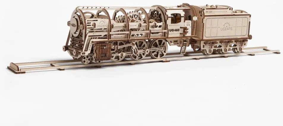 Ugears 3D puzzle Parní lokomotiva s vagónem 443 ks