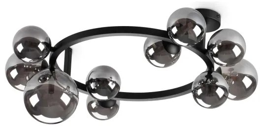 Ideal Lux - LED Prisadený luster PERLAGE 10xG9/3W/230V pr. 70 cm čierna/dymová