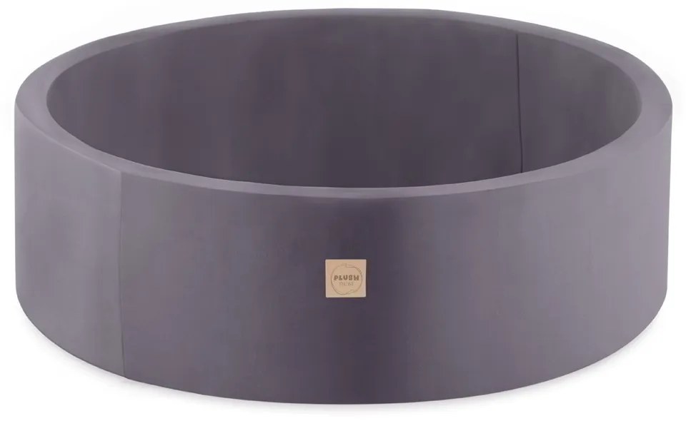 Suchý bazén pre deti zamatový 90 x 30 + 200 loptičiek - šedý