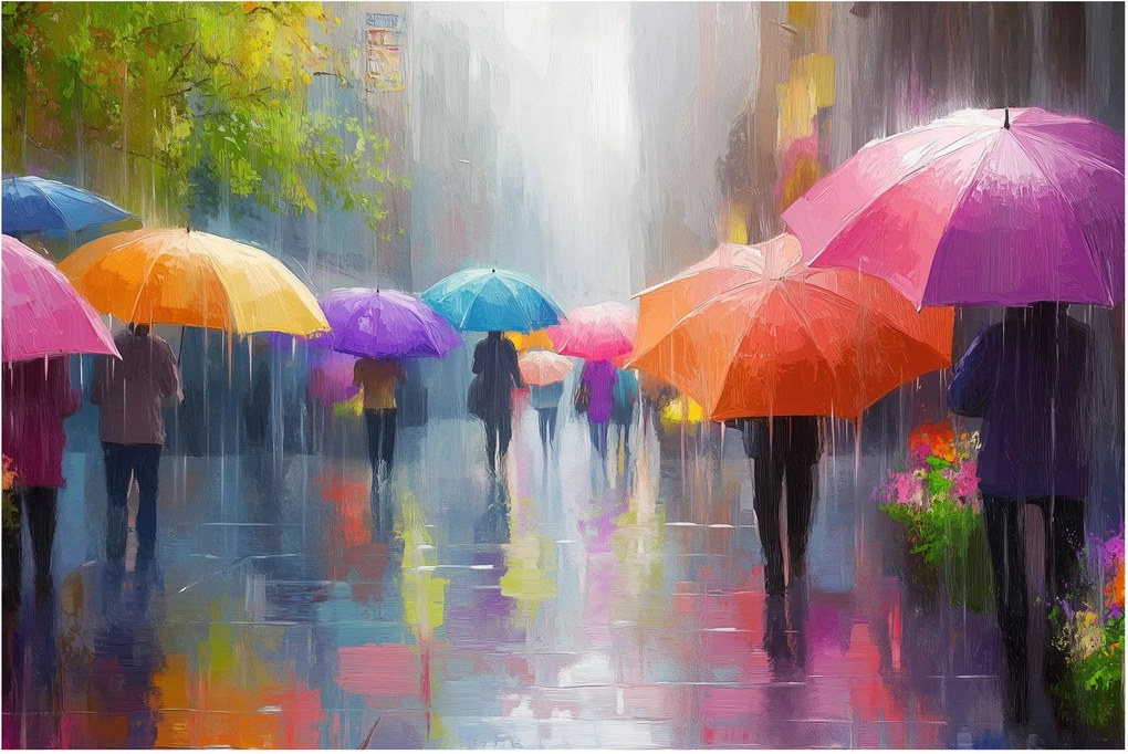 Obraz - Daždivý deň (90x60 cm)