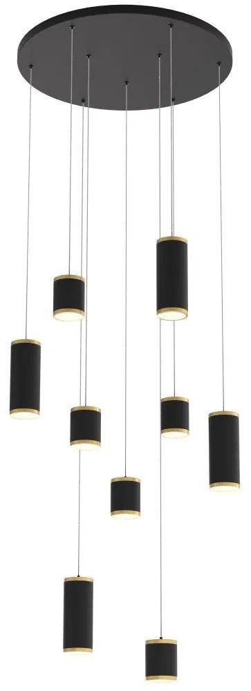 Wofi 5003-904 - LED Stmievateľný luster na lanku TOULOUSE LED/57W/230V čierna/zlatá