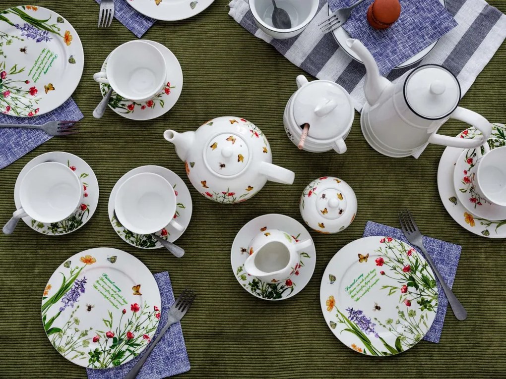 Šálka s tanierikom Lúčne kvety, 240 ml