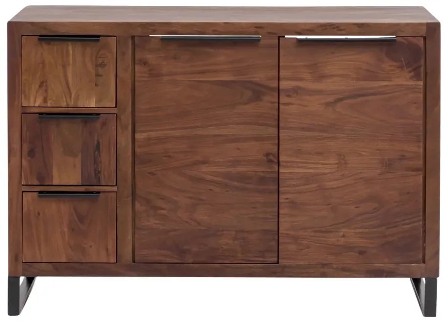 furniture-nabytek.cz - Masivní umyvadlová skříňka Sydney z akácie, lakovaná, hnědá – 105×45×74 cm