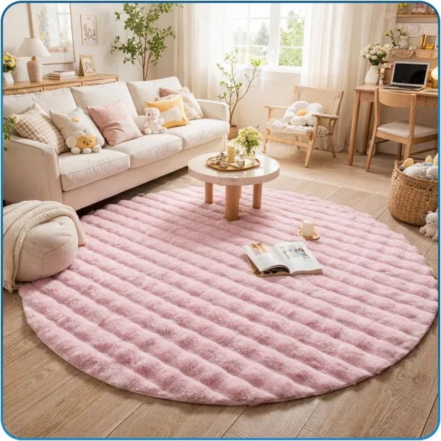 Koberec Rabbit Bubble ružový kruh