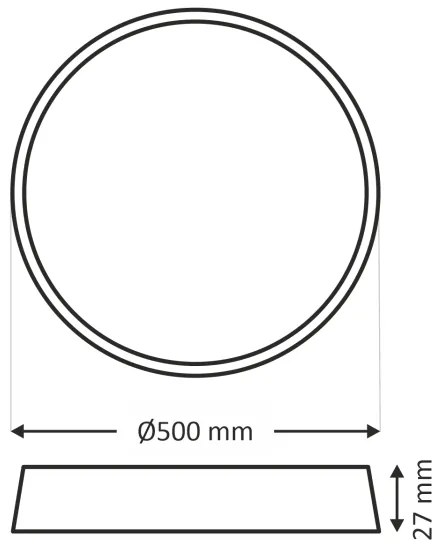 LED stropné svietidlo LED/40W/230V 3000/4000/6500K pr. 50 cm čierne