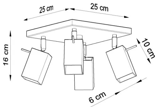 Bodové svietidlo MERIDA 4 4xGU10/40W/230V čierna