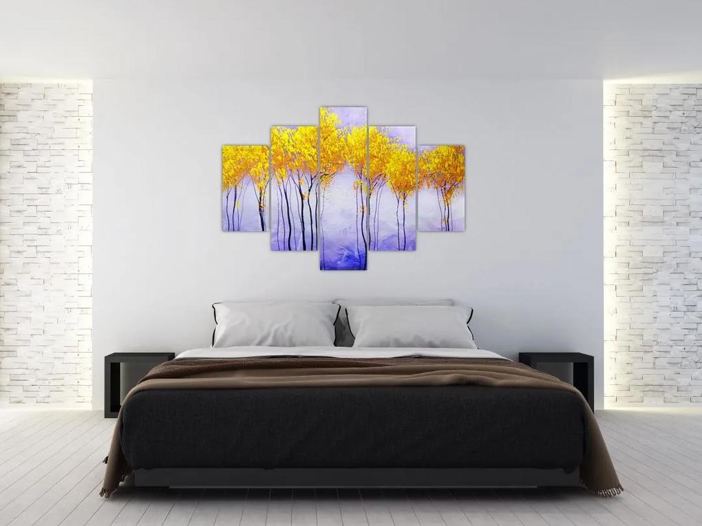 Obraz žltých stromov (150x105 cm)