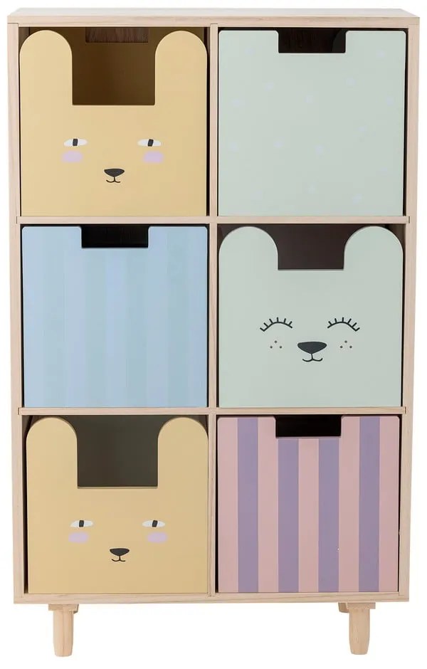 Nízka detská komoda z masívu paulownie v prírodnej farbe 25,5 x88, 5 cm Calle – Bloomingville Mini