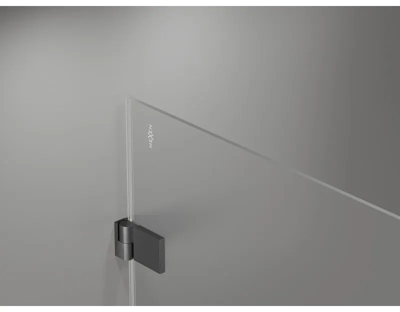 Mexen Lunar-B Duo výklopný sprchový kút 100 x 90 cm, číre sklo, brúsený grafit, 832-100L-090P-66-00