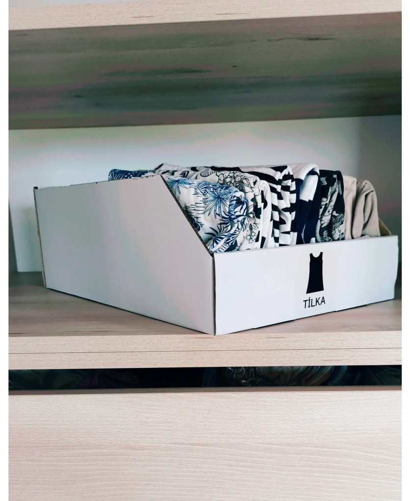 Úložné boxy na oblečenie, organizéry do skrine BIELY KARTÓN 30 x 47 cm