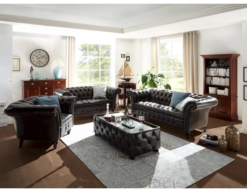 furniture-nabytek.cz - Masívny príborník Cambridge II z mahagónu, lakovaný, hnedý