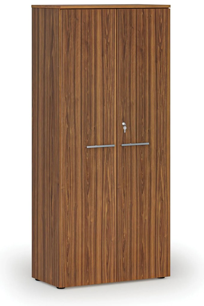 Kancelárska skriňa s dverami PRIMO WOOD, 800 x 420 x 1781 mm, orech