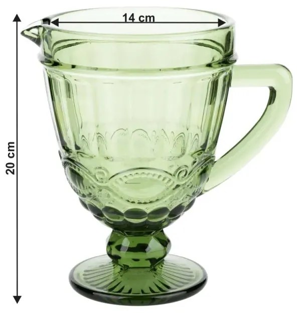 Kondela Vintage džbán na vodu/na víno, 1150ml, zelená, SAVOY