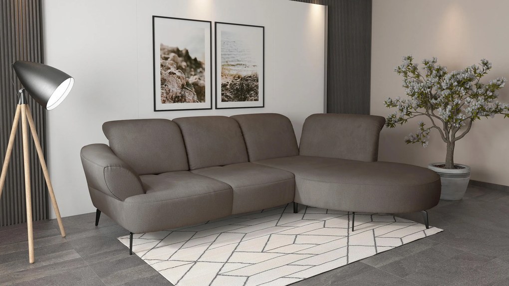 XXXLutz ROHOVÁ SEDAČKA, textil, bahenná hnedá Sit & More - Sedačky - 000144013207