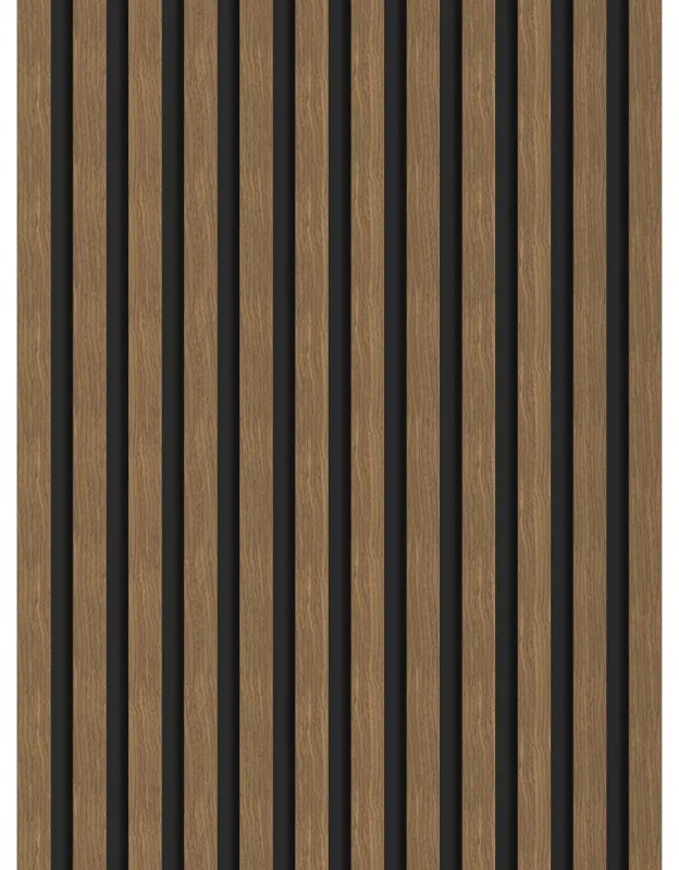 Mexen Lam-B, akustické stenové lamely 275 × 30 cm, HDF doska 4 mm, technická dyha, orech prírodný, S100-275307-3015-016