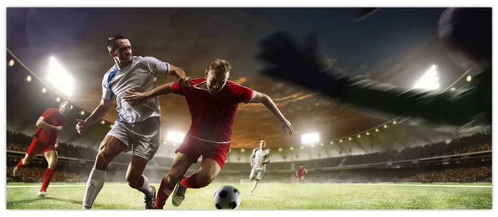 Obraz - Futbalisti v akcii (120x50 cm)