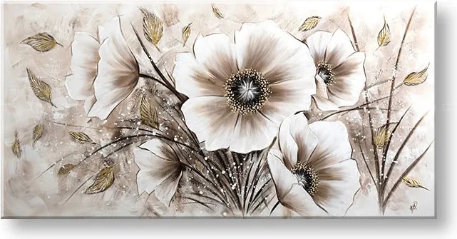 Maľovaný obraz na stenu KVETY 1 dielny YOBAM038E1